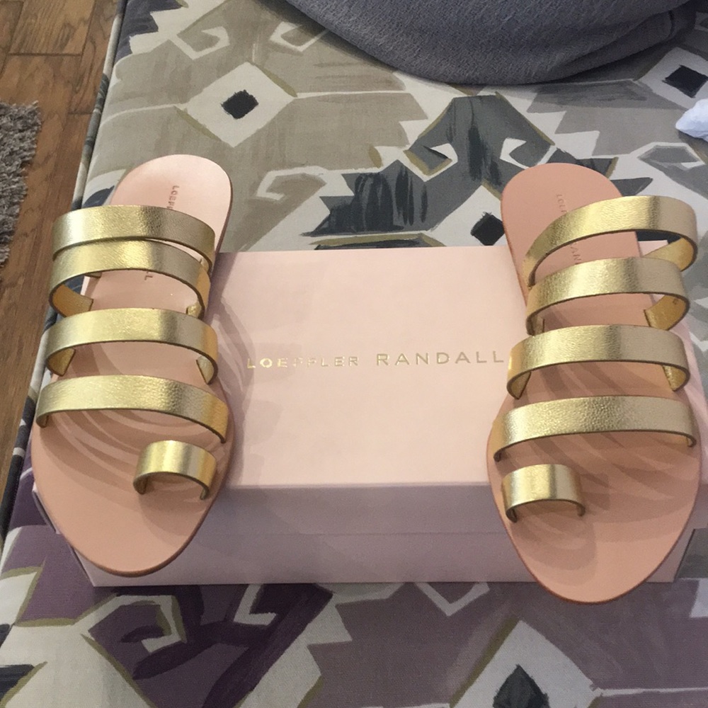 Loeffler Randall Gold Strappy Sandals